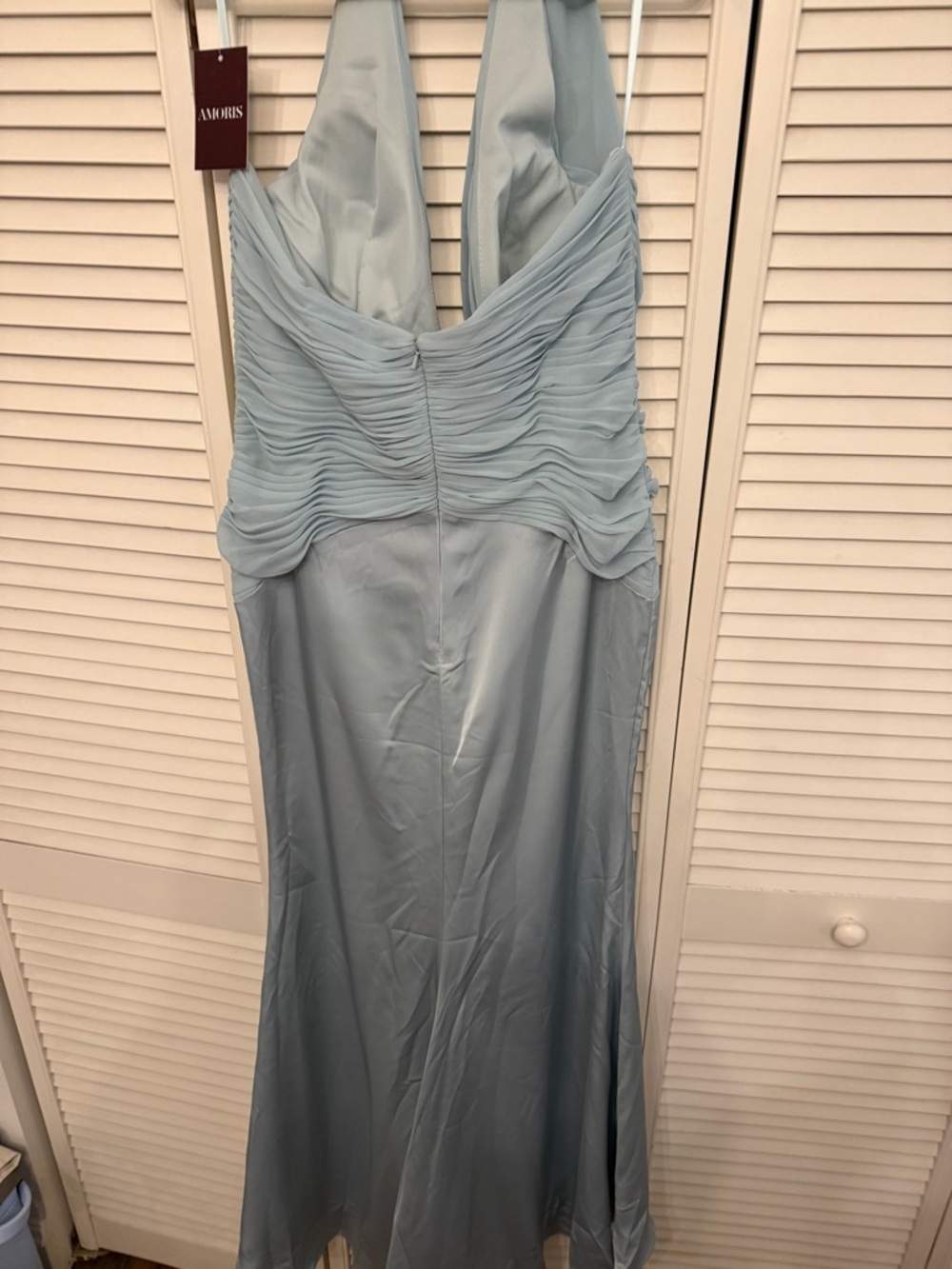 TESSA GOWN - MERMAID HALTER SATIN GOWN - Picture 5 of 6